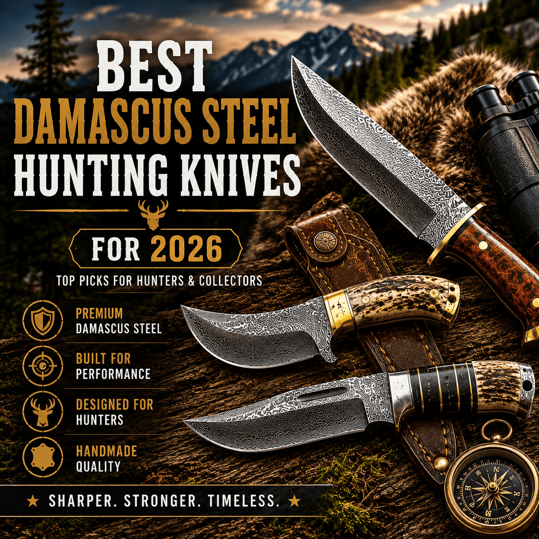 Best Damascus Steel Hunting Knives for 2026: Top Picks for Hunters and Collectors - SHAM KNIVES