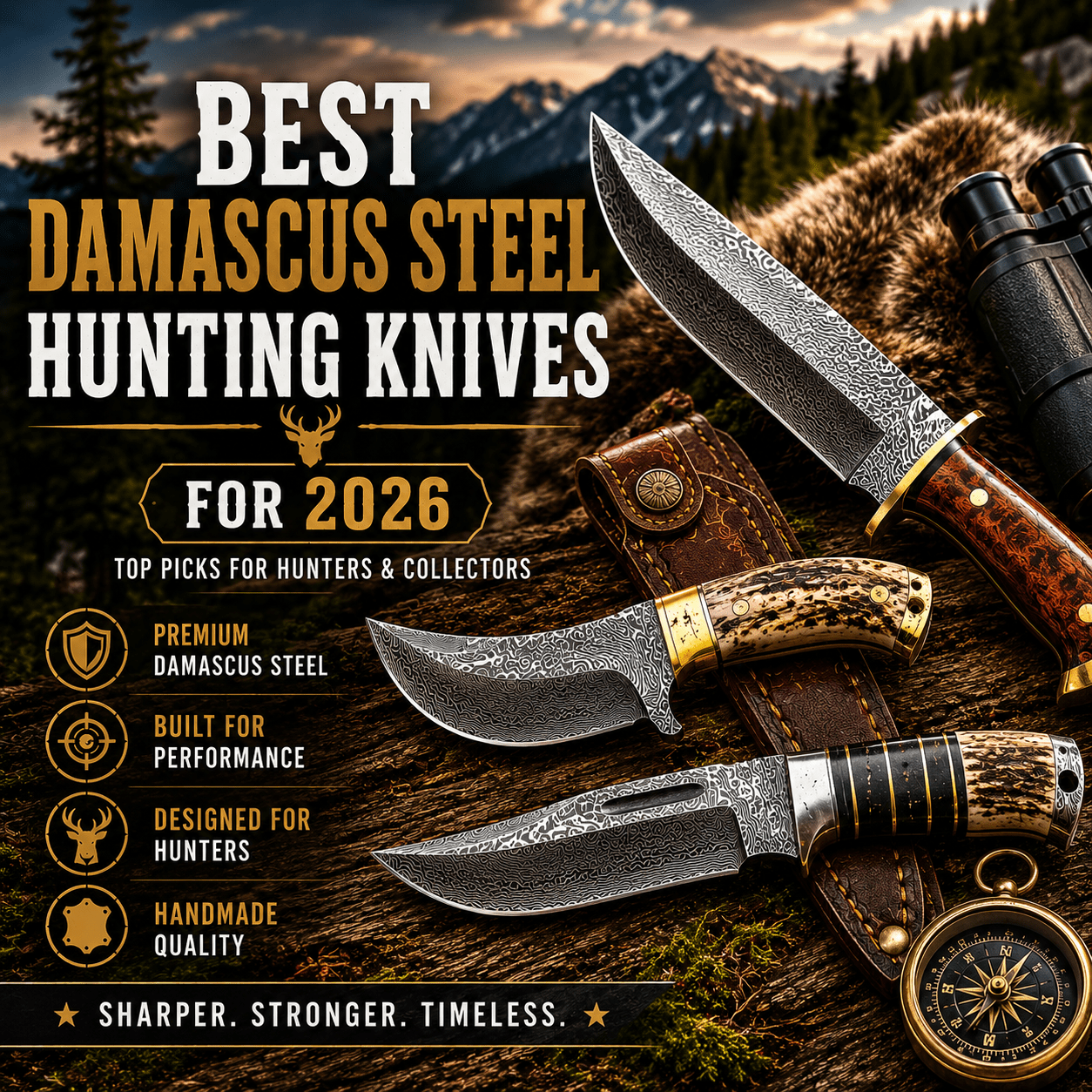 Best Damascus Steel Hunting Knives for 2026: Top Picks for Hunters and Collectors - SHAM KNIVES
