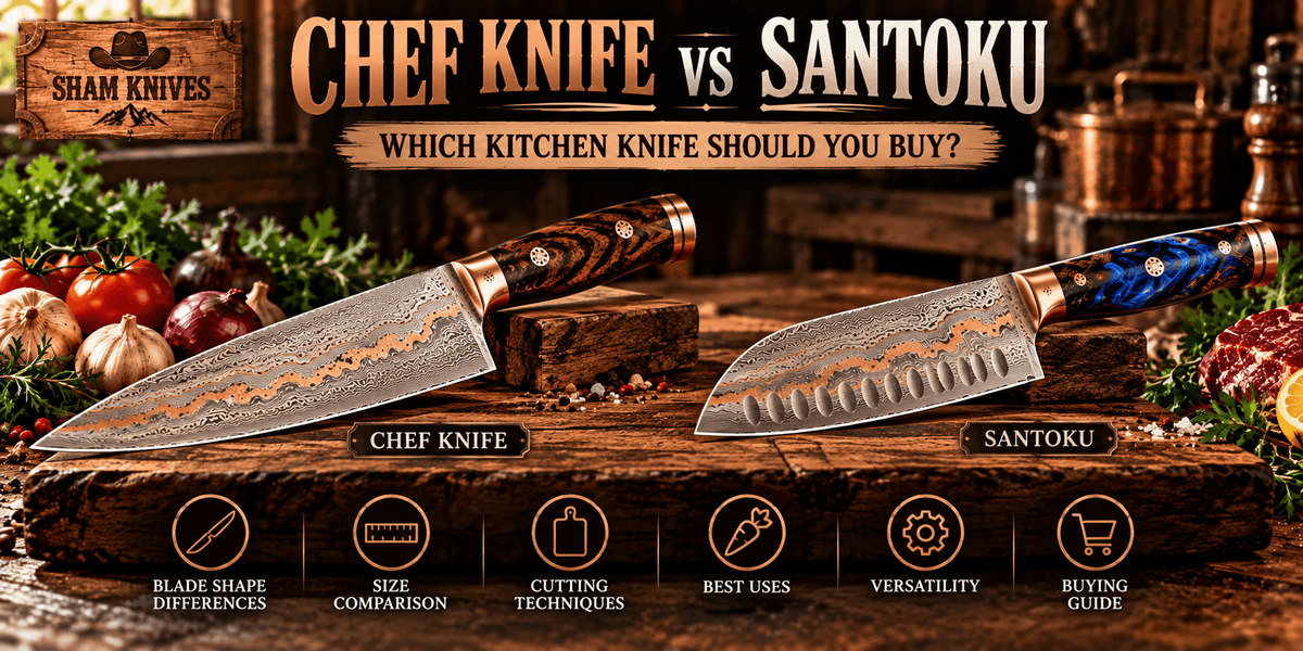 Chef Knife vs Santoku: Which Kitchen Knife Should You Buy? - SHAM KNIVES
