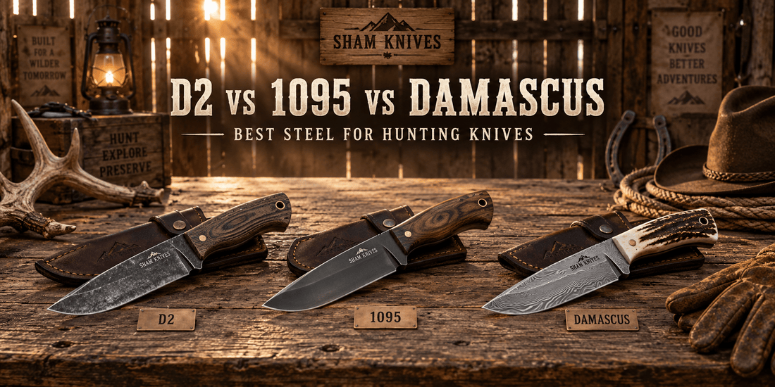 D2 vs 1095 vs Damascus Steel: Best Steel for Hunting Knives - SHAM KNIVES