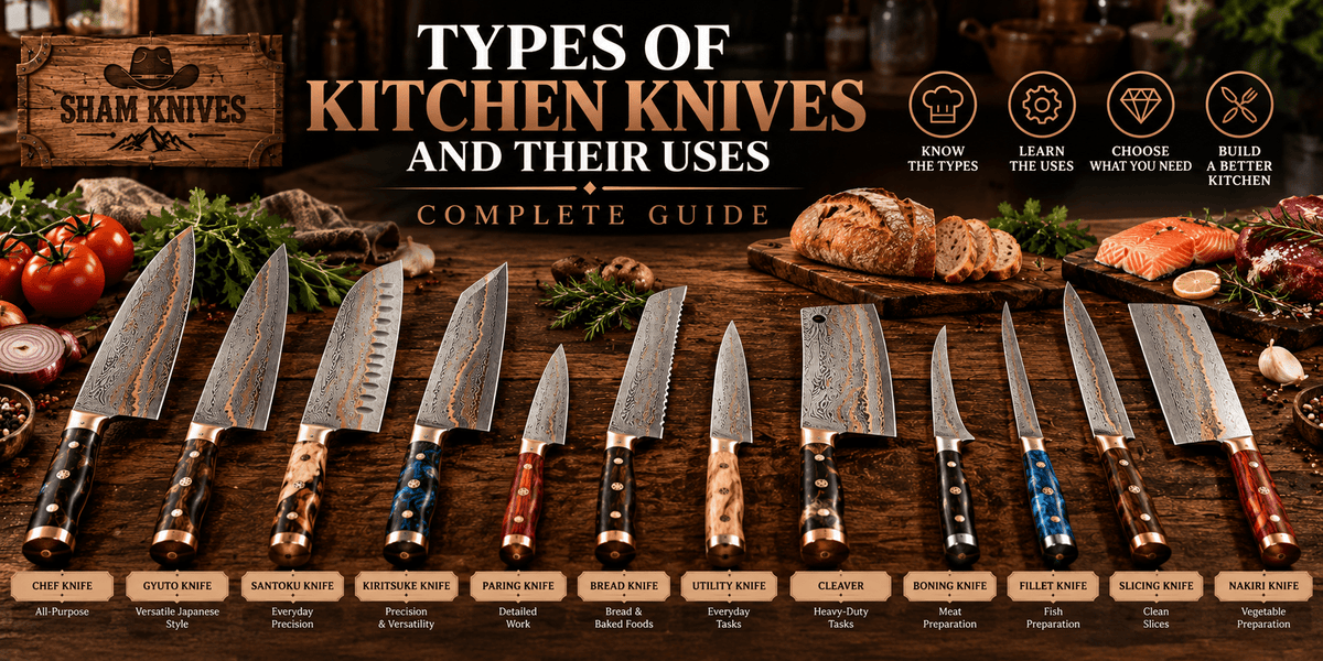 Types of Kitchen Knives and Their Uses: Complete Guide - SHAM KNIVES