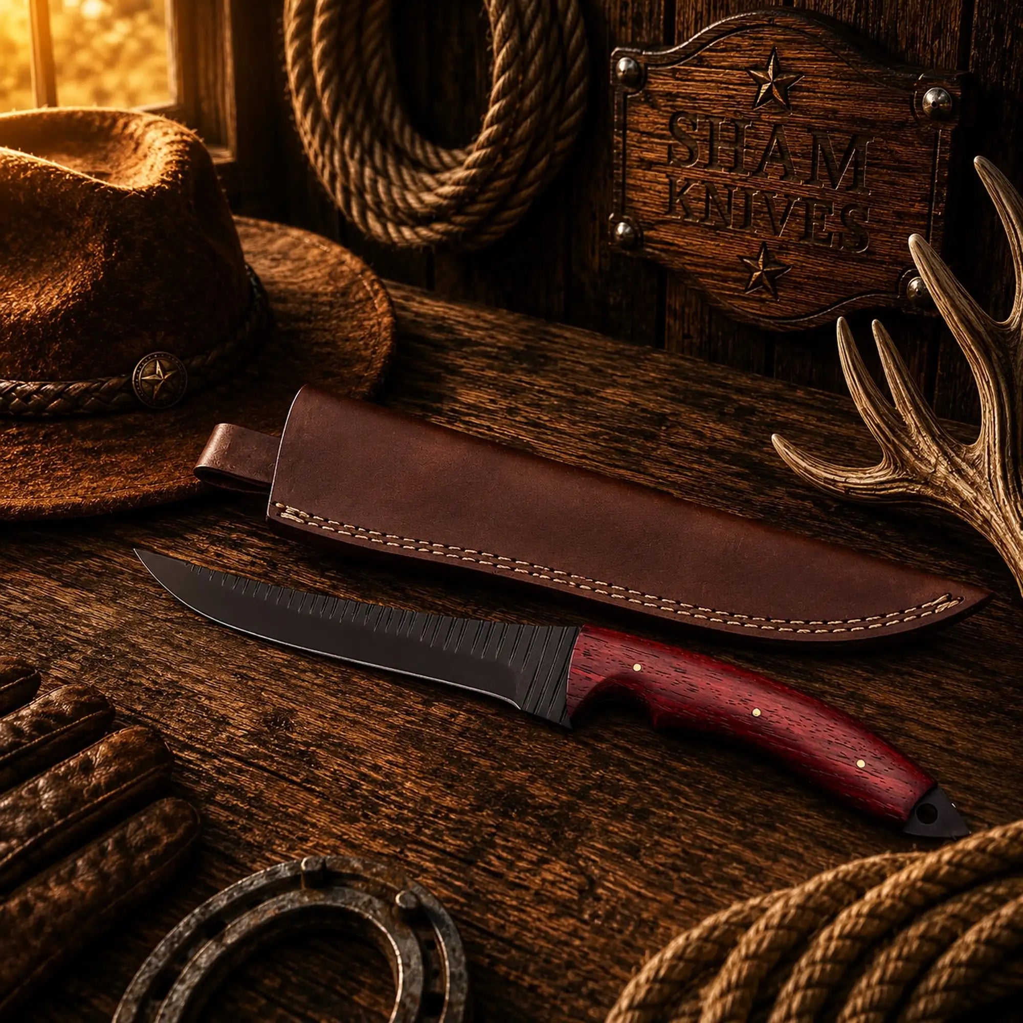 Handmade 1095 carbon steel fillet knife with red Padauk wood handle