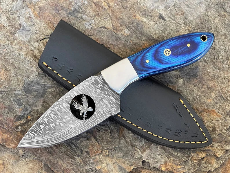 Fixed Blade Hunting Knife,Damascus Steel Fixed Blade Hunting Knife