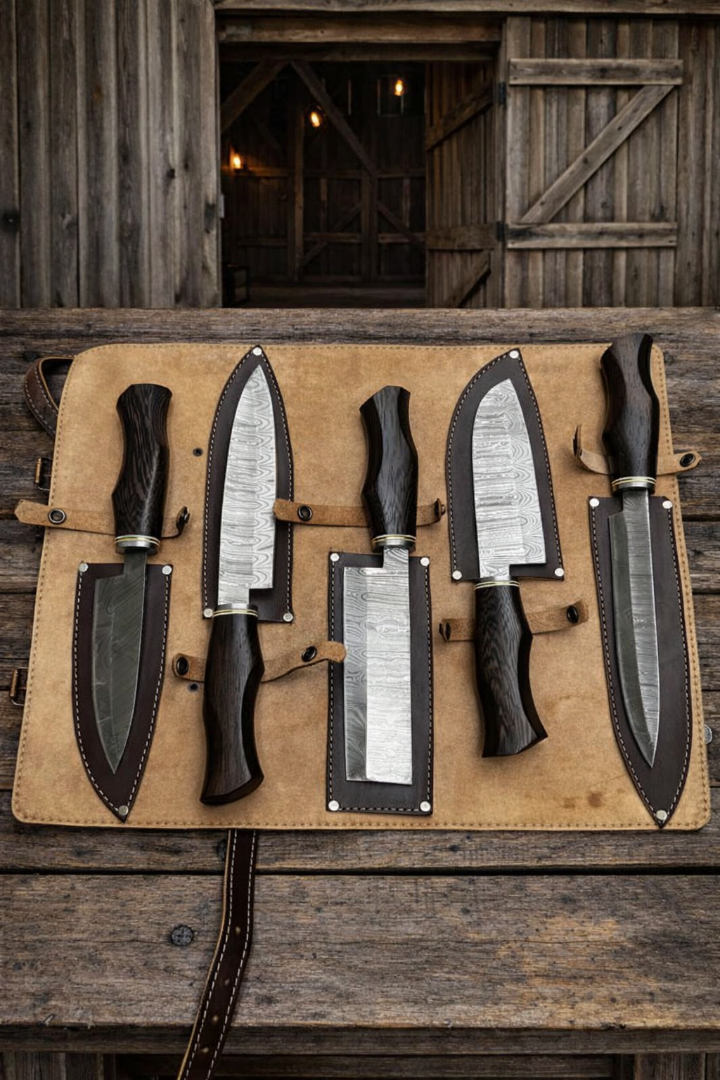 Damascus Kitchen Knives Set – Premium Chef Knives Wenge Wood Handles