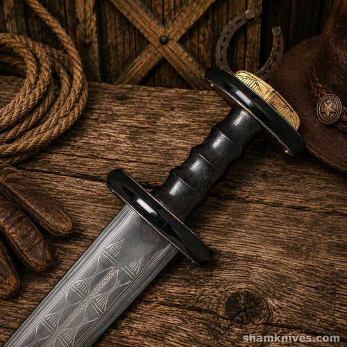 Anglo Saxon Spatha sword with hand forged D2 etched steel blade