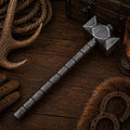 Asgard Titan Damascus steel hammer with geometric collector head