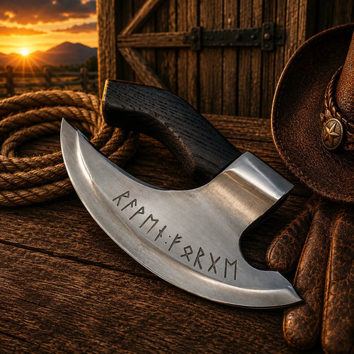 Authentic Viking Pizza Axe – Forged Steel Black Handle - SHAM KNIVESCamping AxeSHAM KNIVESAuthentic Viking pizza axe with forged steel blade and black handle