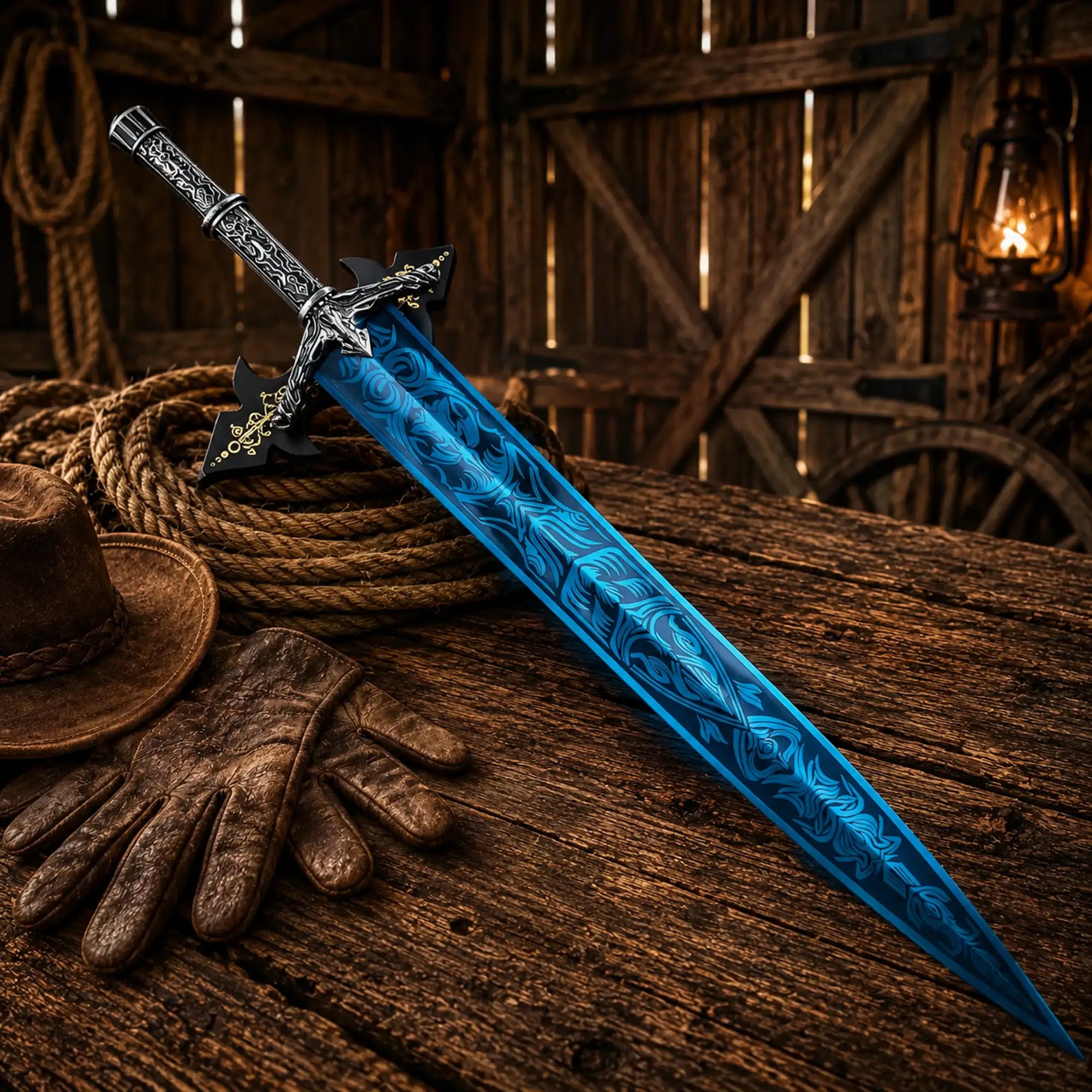 Decorative Moonlight Greatsword sword with detailed metal handle
