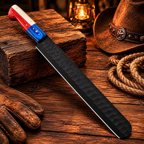 Brisket Chef Knife – D2 Steel Blade Texas Flag Handle - SHAM KNIVESchef knifeSHAM KNIVES Premium Brisket Chef Knife with D2 steel blade and Texas flag handle
