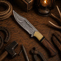 Bushcraft Damascus steel fixed blade outdoor camping hunting knife