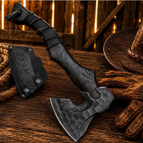 Bushcraft Hatchet D2 Steel Axe with Ash Wood Handle & Sheath - SHAM KNIVESCamping AxeSHAM KNIVESBushcraft Hatchet D2 Steel Axe with Ash Wood Handle & Sheath