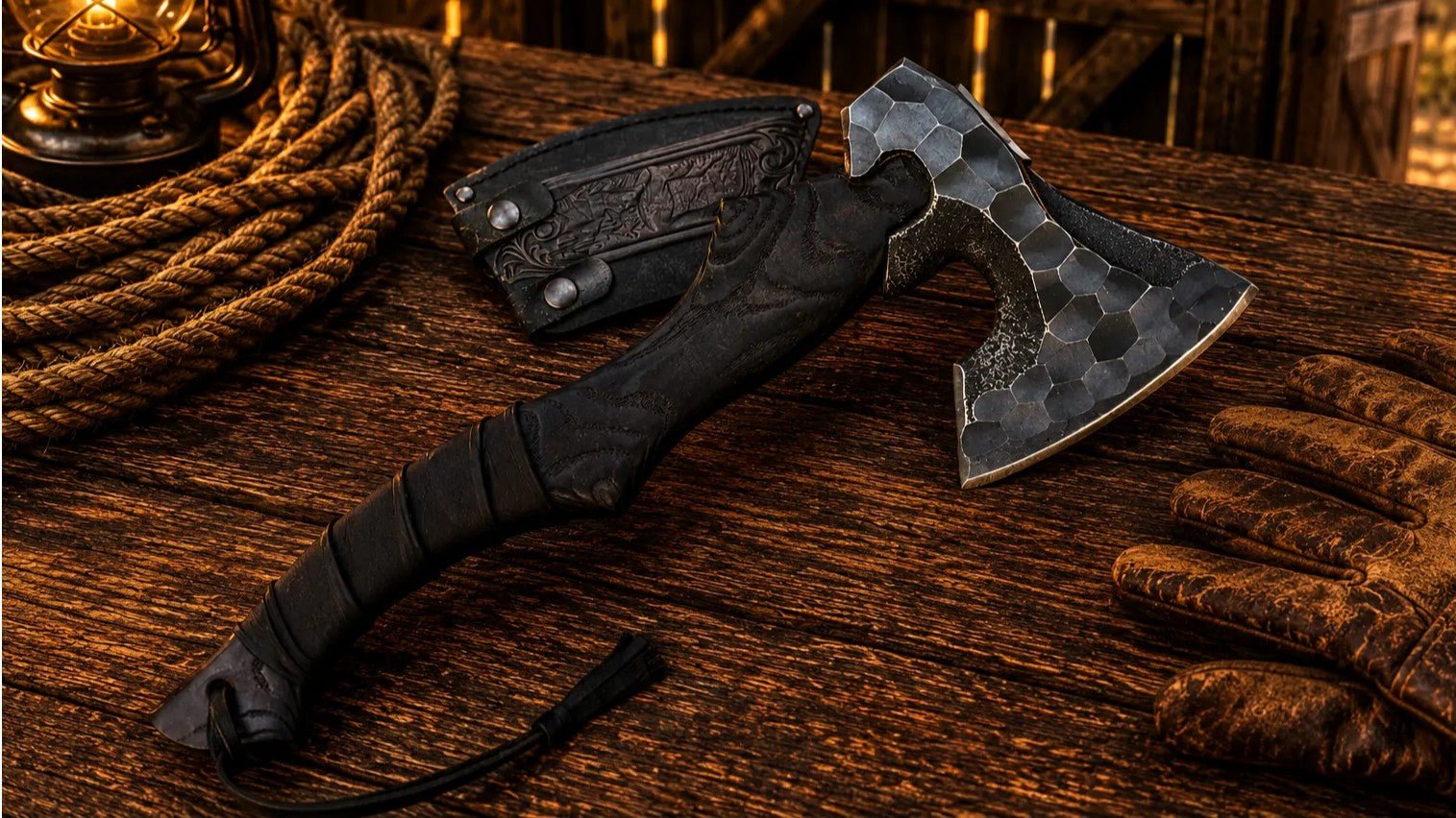 Bushcraft Hatchet D2 Steel Axe with Ash Wood Handle & Sheath - SHAM KNIVESCamping AxeSHAM KNIVESBushcraft Hatchet D2 Steel Axe with Ash Wood Handle & Sheath