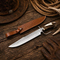 Clip Point Farrier Rasp Hunting Bowie Knife – 16" Stag Antler Handle - SHAM KNIVESBowie knifeSHAM KNIVESClip Point Farrier Rasp Bowie Knife with Stag Antler Handle