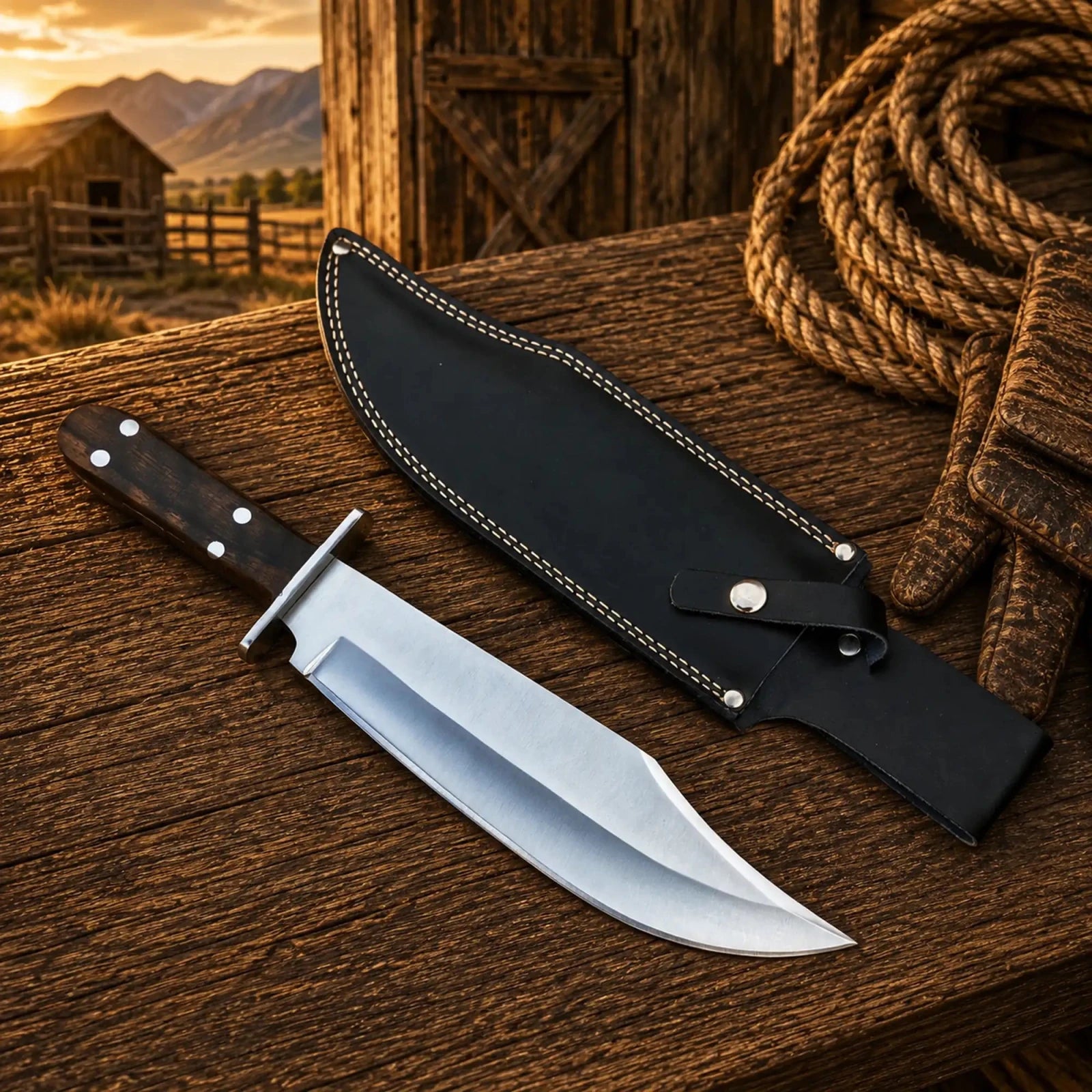 Condor Undertaker Bowie Knife Stainless Steel Walnut Handle - SHAM KNIVESBowie knifeSHAM KNIVESCondor Undertaker handmade bowie knife with walnut wood handle