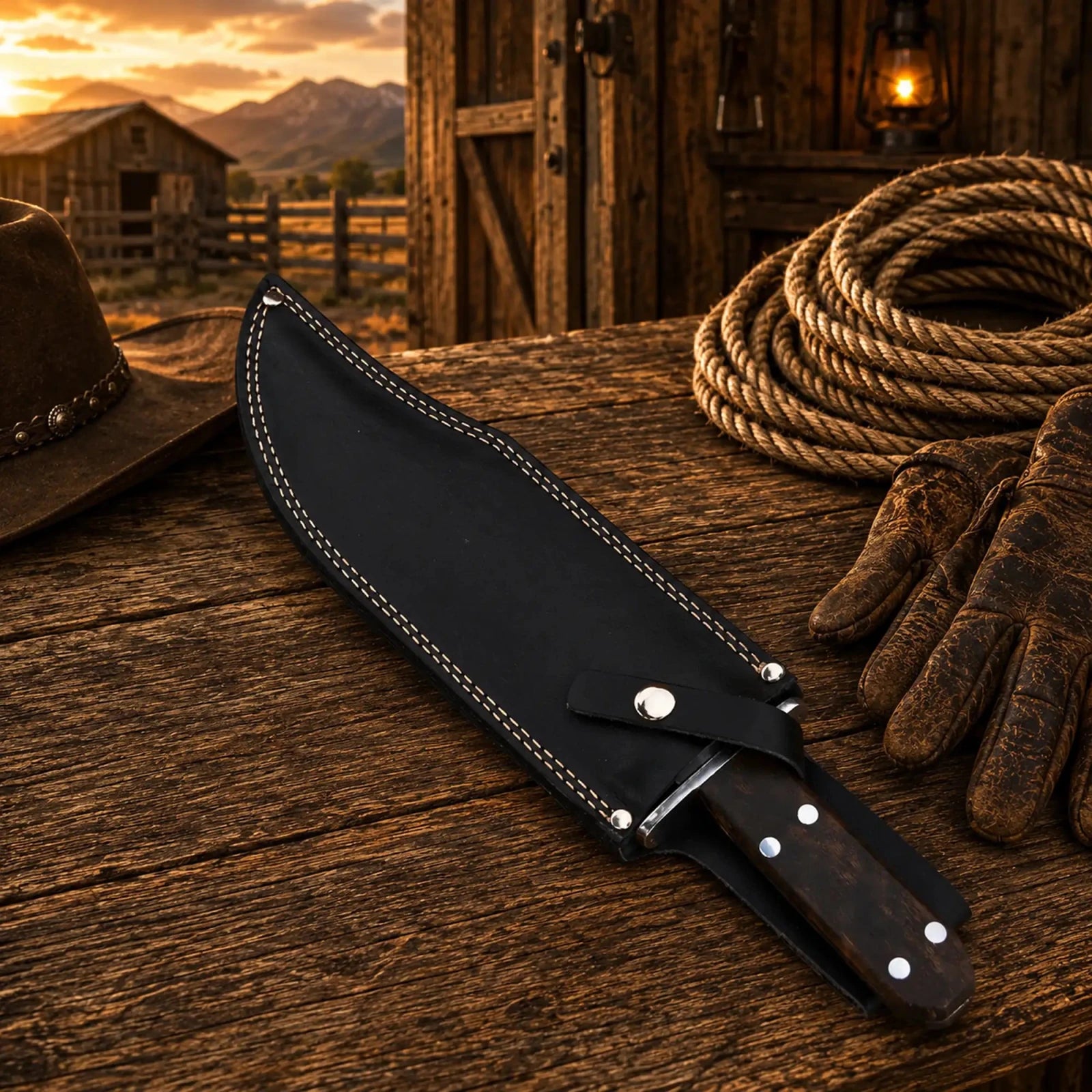 Condor Undertaker Bowie Knife Stainless Steel Walnut Handle - SHAM KNIVESBowie knifeSHAM KNIVESFull tang hunting knife with walnut handle and leather sheath