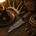 Handmade Copper Damascus chef knife with octagonal rosewood handle