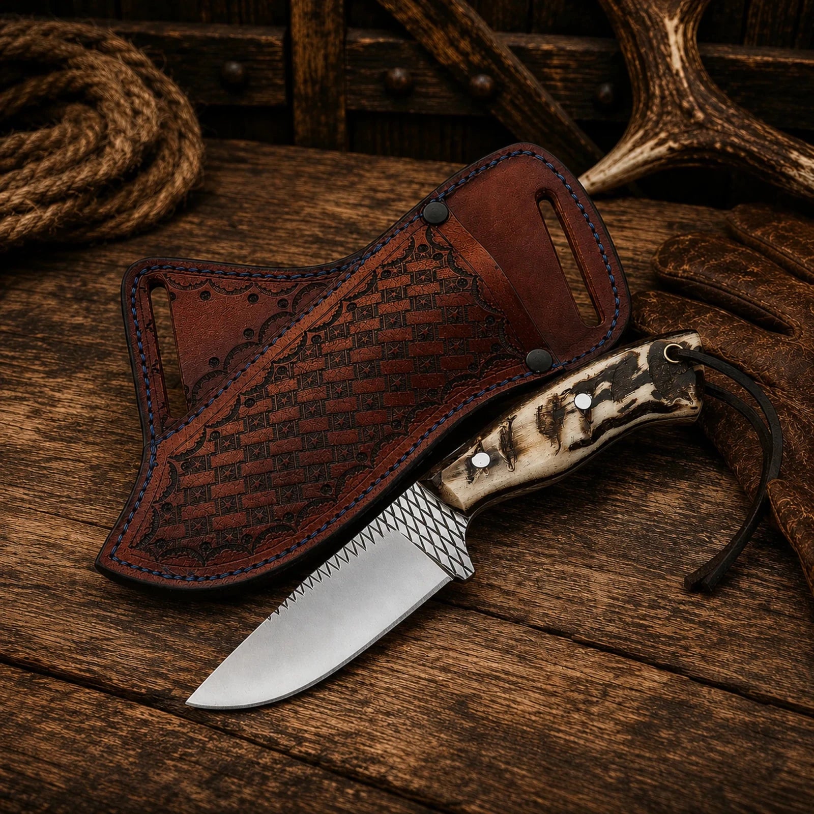 Cowboy Field Champion Knife – Rasp Steel Blade & Natural Sheep Horn Handle - SHAM KNIVESCowboy KnifeSHAM KNIVESHandmade Cowboy Field Champion Knife with J2 rasp steel blade and natural sheep horn handle.