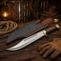 Crocodile Dundee movie knife with 440C steel Bowie blade and leather sheath