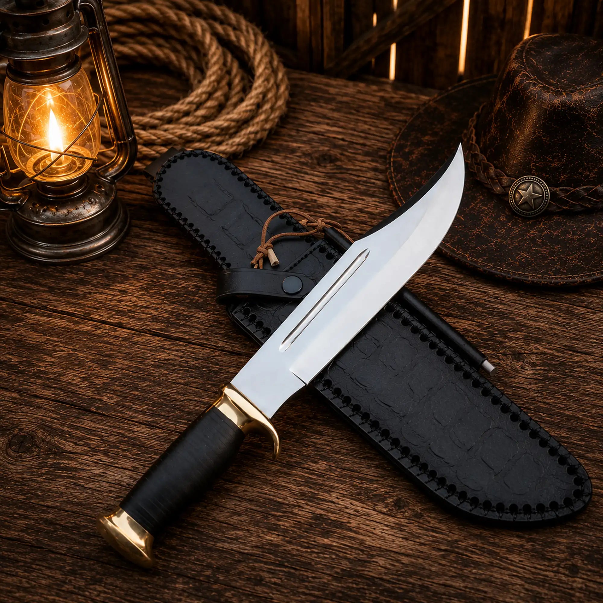 Crocodile Dundee movie knife with leather sheath