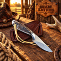 Cross Draw cowboy sheath knife - 3.5” D2 steel with stag horn handle - SHAM KNIVESCowboy KnifeSHAM KNIVESCross draw cowboy sheath knife with 3.5 inch D2 steel blade