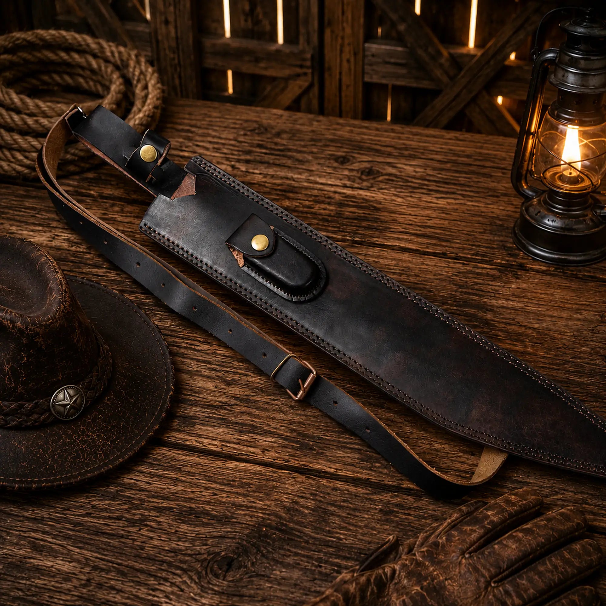 Premium Damascus steel Viking sword with brass bolsters and leather sheath