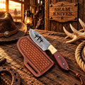 D2 cross-cut field-dressing knife with polished rosewood handle