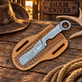 Engraved D2 steel ring-tail bull cutter knife
