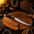 D2 steel fillet knife with buffalo horn and wood handle