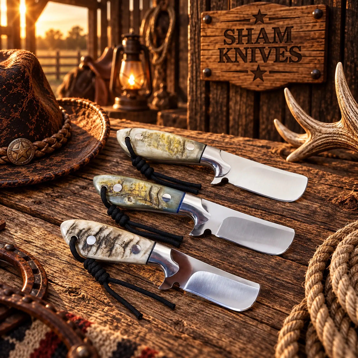 Dakota Rider three-piece D2 bull cutter knife set