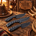 Dark Frontier three-piece rasp steel skinning knife set