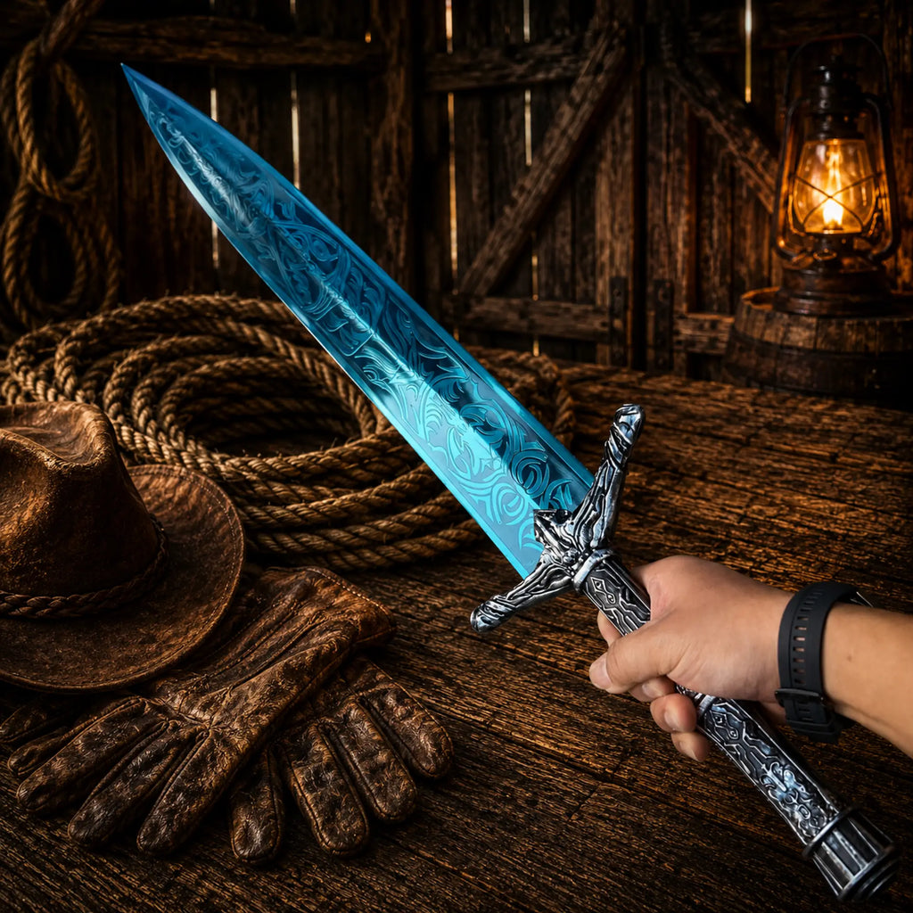 Dark Moon Greatsword replica sword with blue fantasy blade
