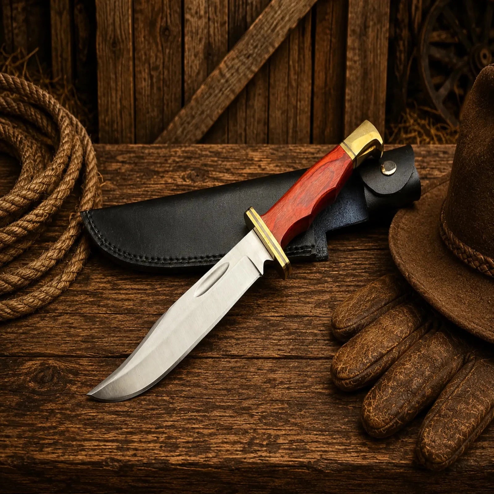 Dexter's First Knife Replica – D2 Steel Blade Wood Handle - SHAM KNIVESHunting KnifesSHAM KNIVESDexter's First Knife replica with D2 steel blade and wood handle and leather sheath
