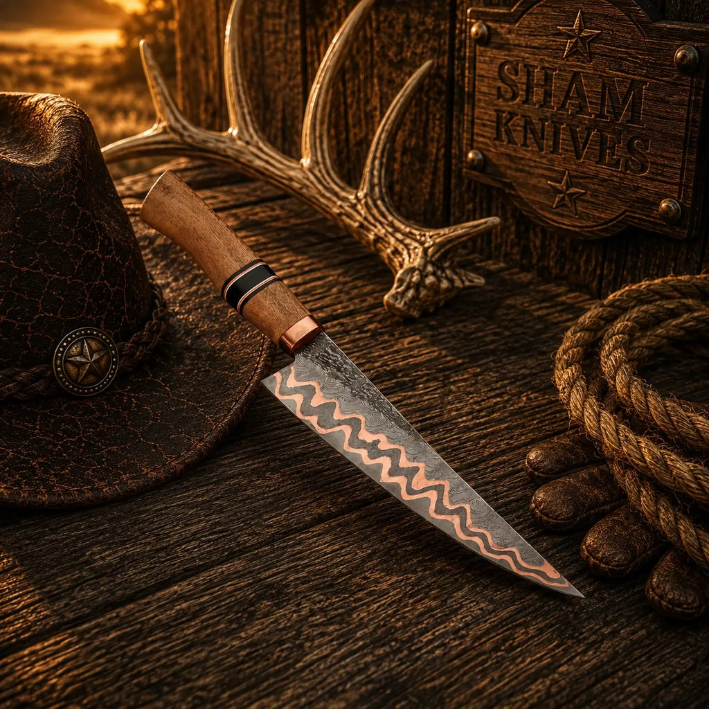 12.5-inch double-layer Copper Damascus chef knife