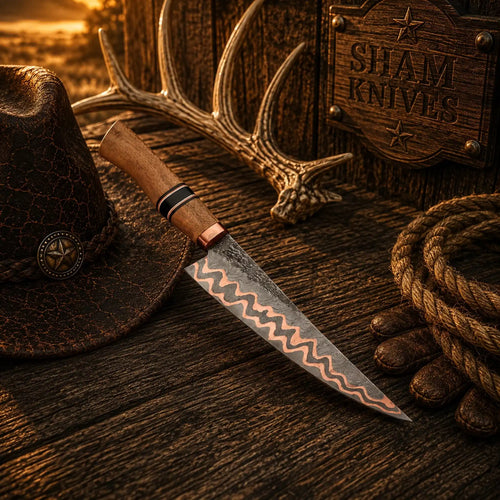 12.5-inch double-layer Copper Damascus chef knife