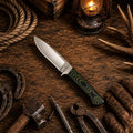 Drop point D2 fixed blade outdoor camping hunting knife