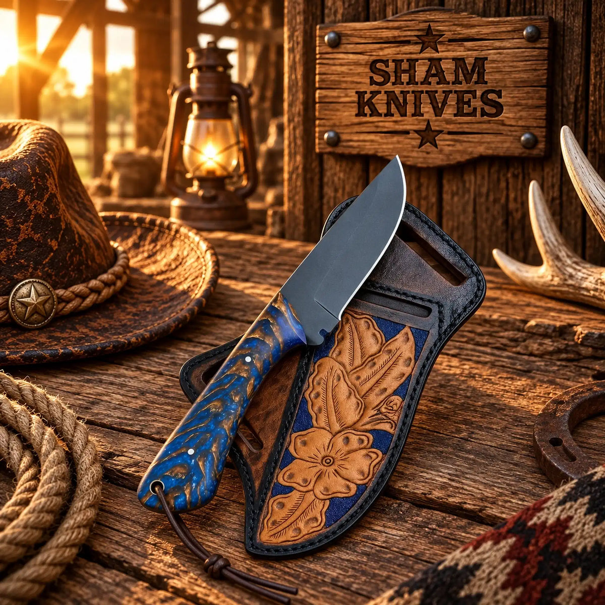 Dusty Pine Cone Trail D2 steel skinning knife
