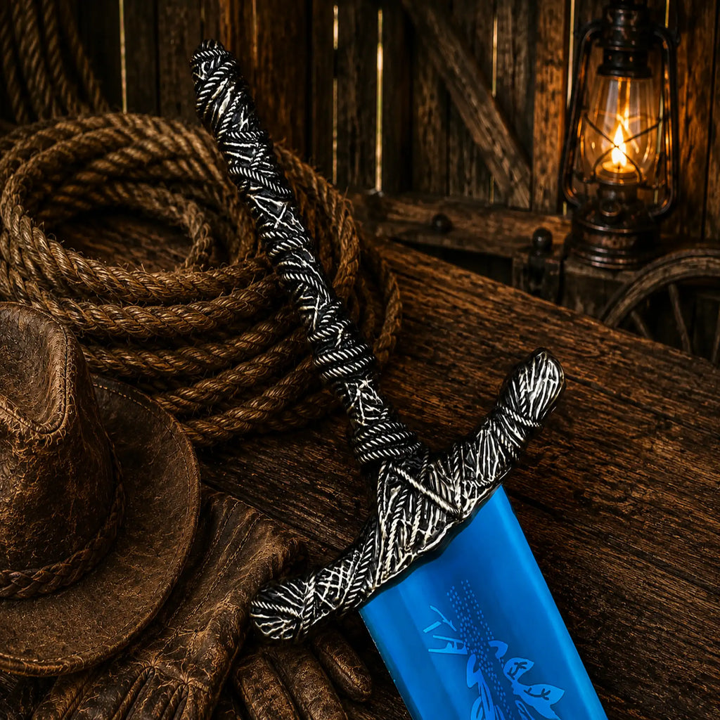 Elden Ring inspired Dark Moon Greatsword display piece handle close up