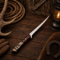 Exotic Wood Ridge handmade D2 steel fillet fishing knife