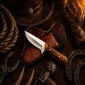 Farm Work Buckaroo Knife with 3.75-inch D2 steel blade and pinecone handle