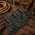 Fixed Blade Western Cowboy Knife – D2 Powder Coated Blade & Ergonomic Micarta Handle with Cross Draw Sheath - SHAM KNIVESCowboy KnifeSHAM KNIVESFixed blade western cowboy knife featuring a D2 powder coated blade and ergonomic Micarta handle with cross draw leather sheath.