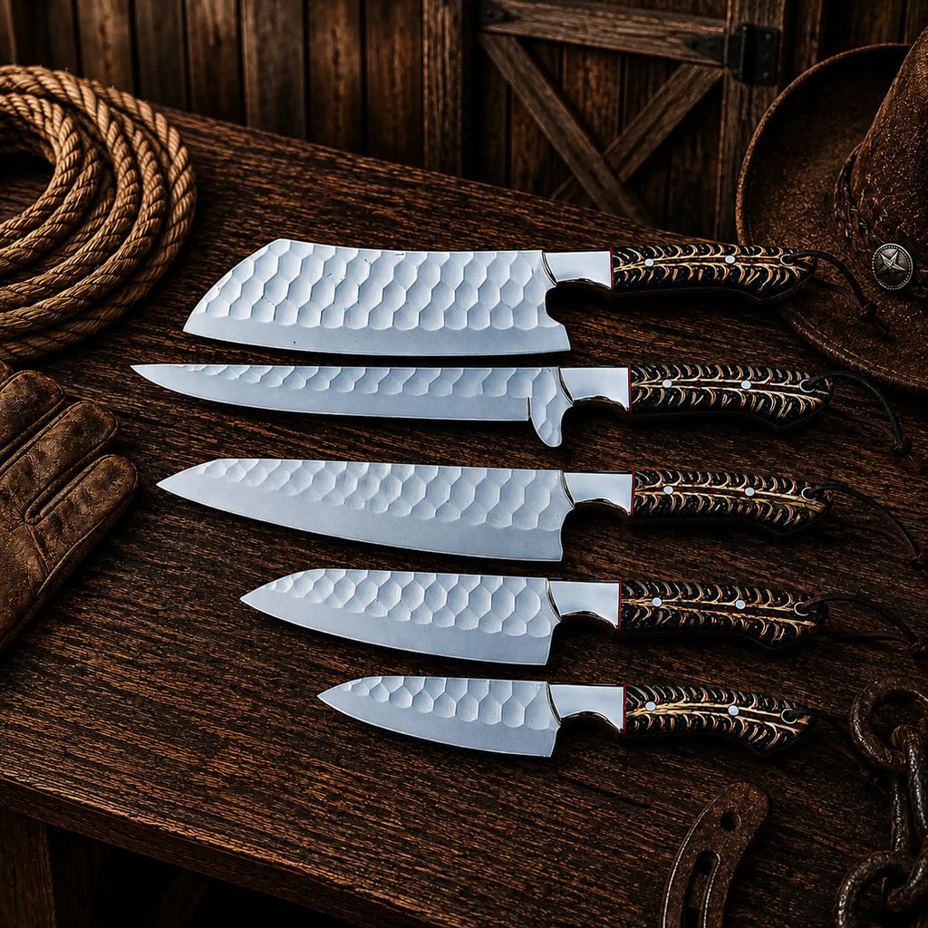 Western-style D2 steel chef knife collection