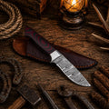 G10 Damascus fixed blade outdoor camping hunting bushcraft knife