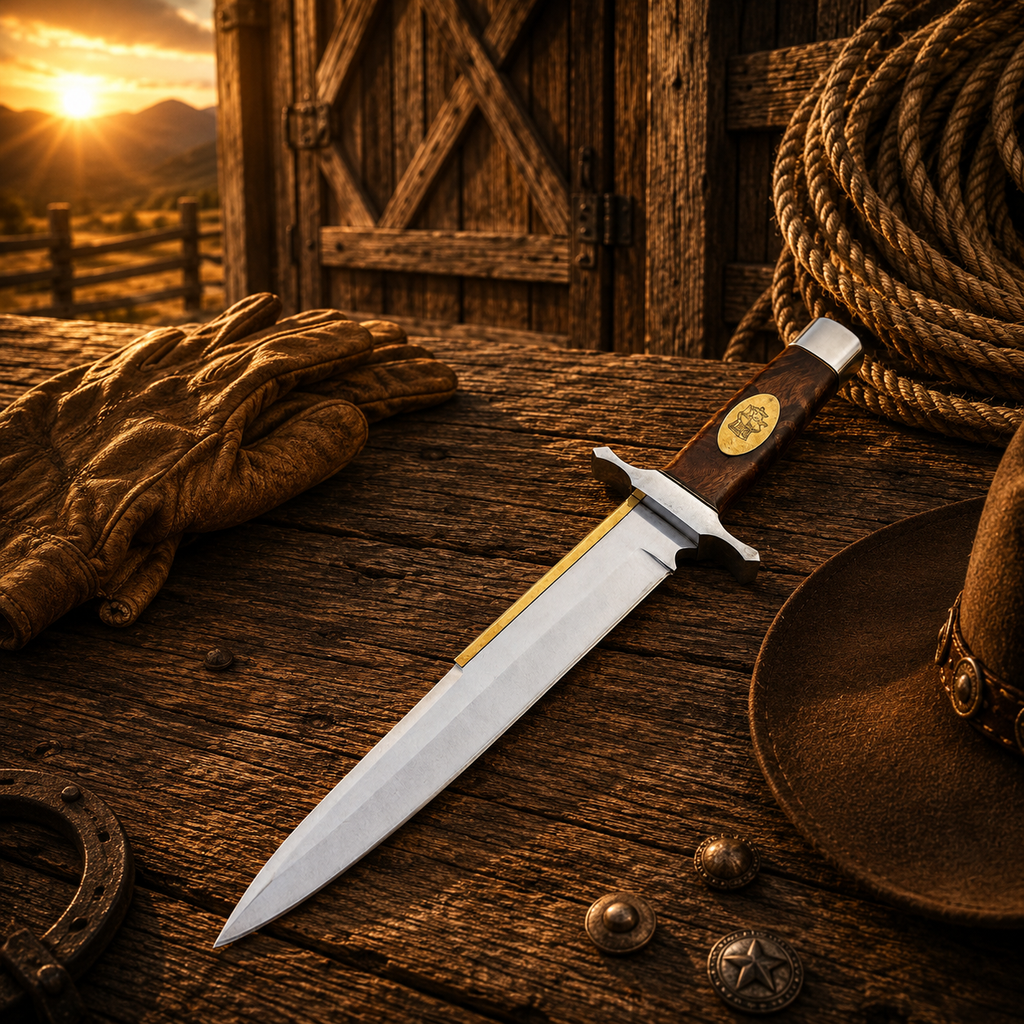 Gil Hibben inspired Bowie knife movie replica design