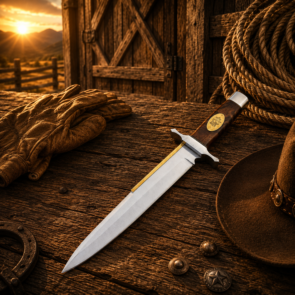 Gil Hibben inspired Bowie knife movie replica design