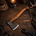 Hand forged carbon steel throwing tomahawk hatchet axe with walnut wood handle