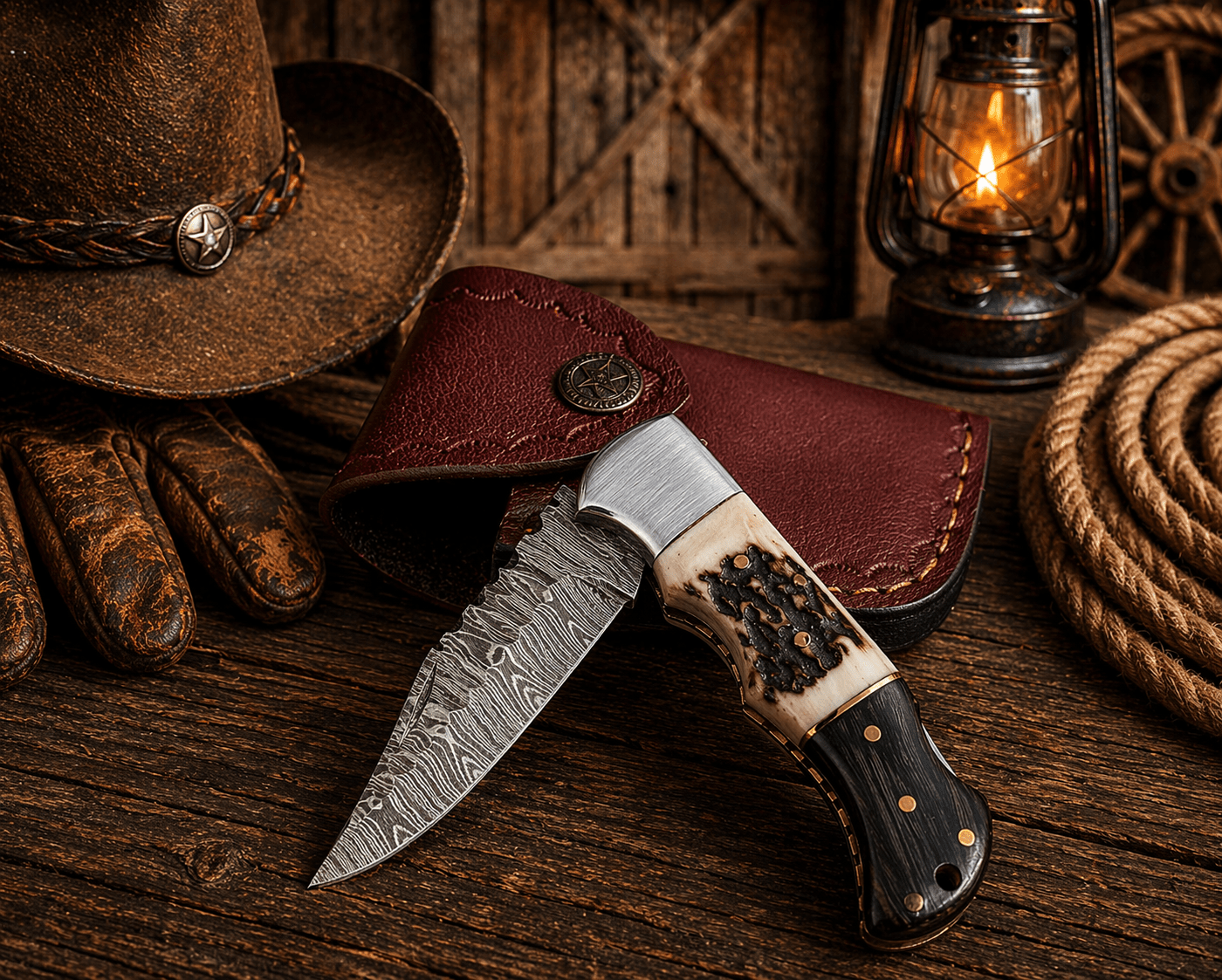 Handcrafted Damascus Pocket Knife – Engraved Folding Knife with Stag Horn & Pakka Wood Handle | Custom EDC Hunting Knife Gift for Men - SHAM KNIVES Pocket KnifeSHAM KNIVES Handcrafted Damascus Pocket Knife – Engraved Folding Knife with Stag Horn & Pakka Wood Handle | Custom EDC Hunting Knife Gift for Men