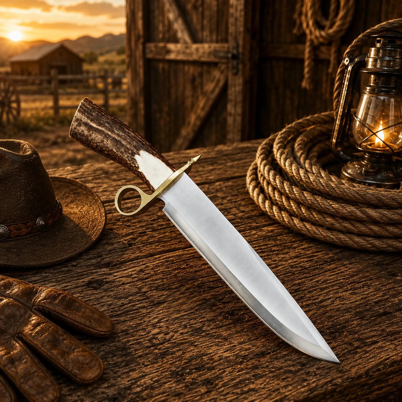 Handmade Bowie Knife D2 Steel Real Stag Antler Handle - SHAM KNIVESBowie knifeSHAM KNIVESPremium handmade D2 steel bowie hunting knife