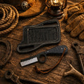 Handmade Bull Cutter Knife with D2 powder coated blade and honeycomb handle
