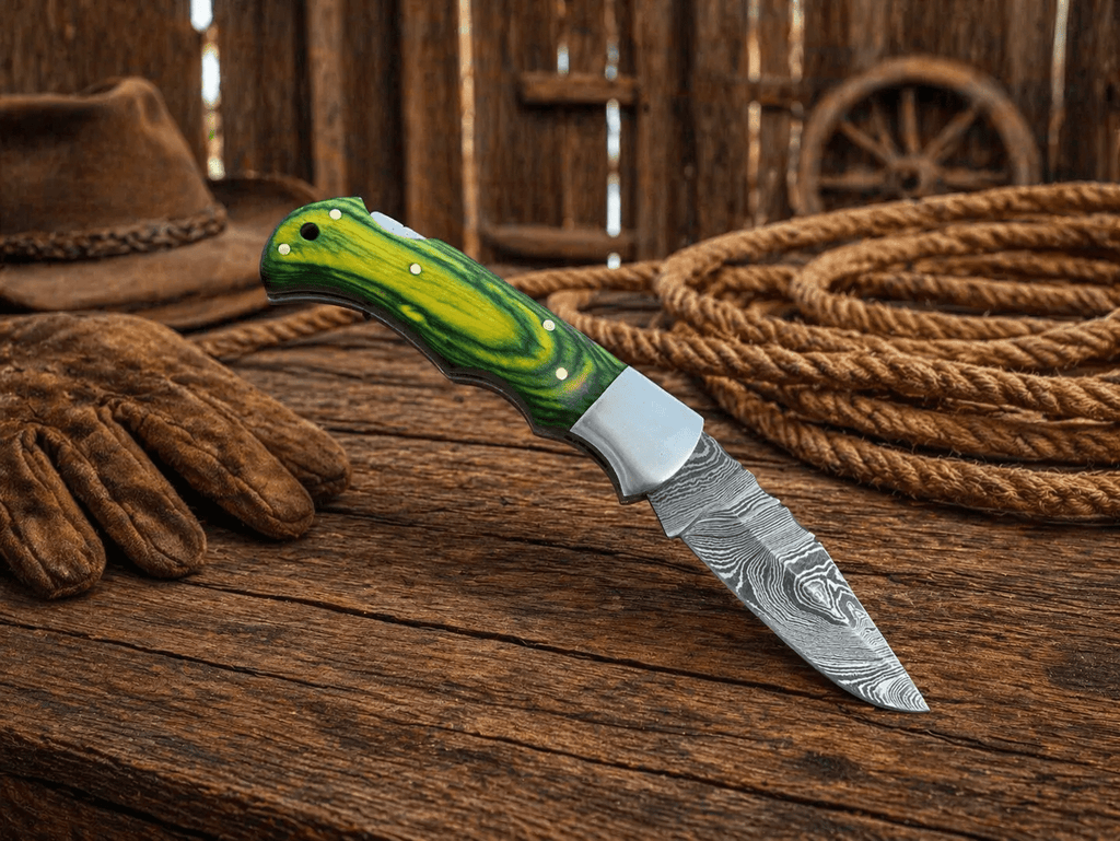 Handmade Damascus Pocket Knife – Folding Knife with Wood Handle & Back Lock | Custom EDC Hunting Knife Gift for Men - SHAM KNIVES Pocket KnifeSHAM KNIVESHandmade Damascus Pocket Knife – Folding Knife with Wood Handle & Back Lock | Custom EDC Hunting Knife Gift for Men