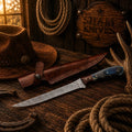 Handmade Damascus steel boning and fillet knife with exotic wood handle